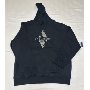 Skechers Mens Diamond Camo Hoodie Black Sweats Collection Pullover XL New